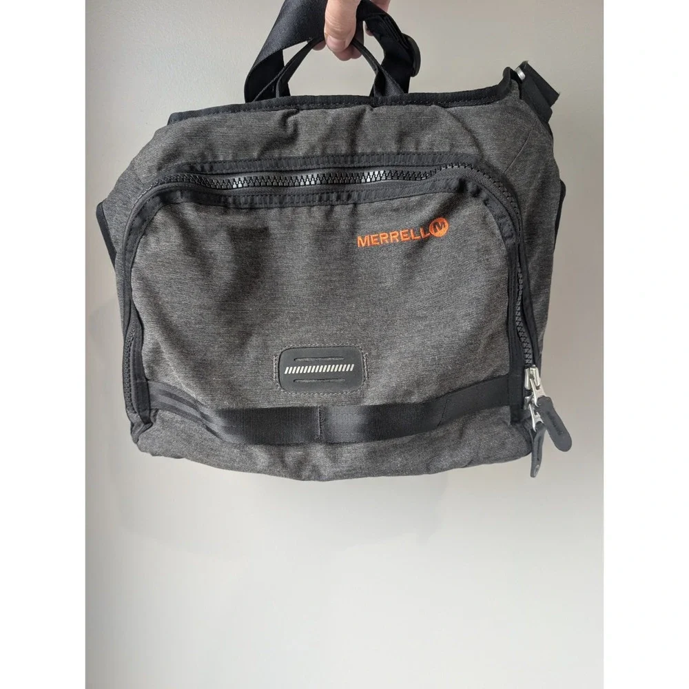 Merrell Messenger Bag Charcoal Grey Crossbody Shoulder Travel Commuter Bag